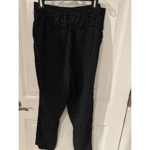 Cynthia Rowley Polka Dot Pants Elastic Waist Casual Career Navy L‎ thumbnail 4