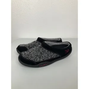 Kuru Draft Womens‎ 10 Black Grey Knit Suede Orthopedic Slipper Mules 200106100 thumbnail 3