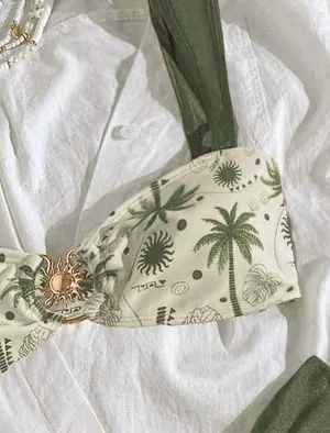Shein plant print bikini thumbnail 2