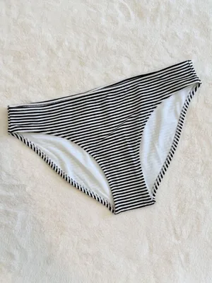 NWT Aerie Black and White Striped Bikini Bottom - Size: Small thumbnail 2