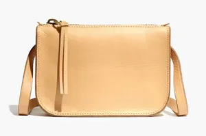 Madewell The Simple Pouch‎ Belt Bag in Linen Cream Leather thumbnail 1