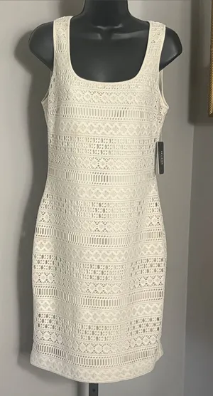 NEW Guess Size 6 Jordina Ivy Ivory Crochet Sheath Dress NWT thumbnail 1