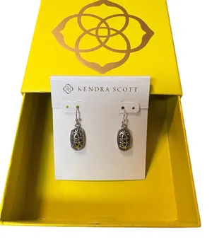 Kendra Scott Lee Silver Filigree Small Drop Earrings One Size NIB thumbnail 1