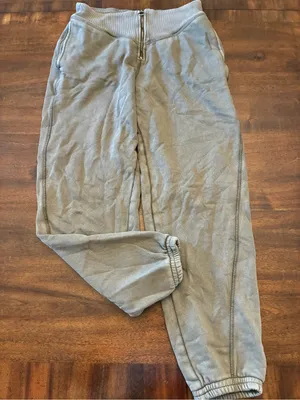 Aerie Sweatpants Medium Green Zipper Corset High-Waist Zip Front Joggers thumbnail 1