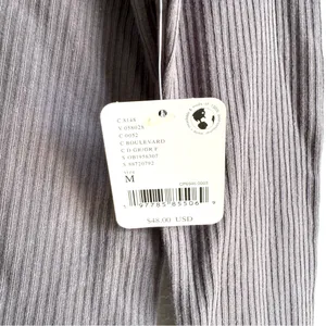 NEW Free People Womens Shirt Top Gray Boulevard Ribbed Lace Hem Size Medium thumbnail 8