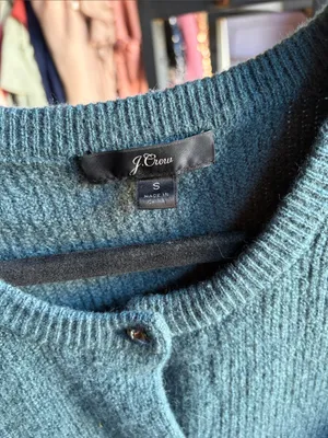 J. Crew dark-green, soft, merino wool/alpaca wool blend cardigan - Size S thumbnail 2