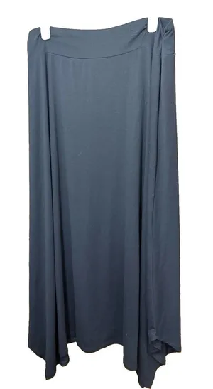 Faded Glory Women’s XXL 2X Black Asymmetrical Pull-On Maxi Skirt Stretch Knit thumbnail 1