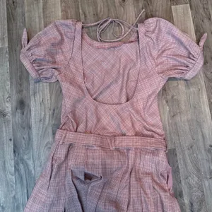 NWOT Free People Sevi Plaid Belted Puff Sleeve Drop Waist Mini Dress Size M thumbnail 7