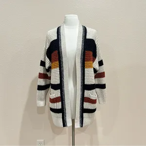 Express Multicolor Striped Open Front Oversized Cardigan Size XS thumbnail 9