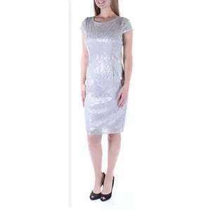 NWT Adrianna Papell feather sequin sheath cocktail dress size 14W thumbnail 10