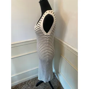 Abercrombie & Fitch Limited Edition Sleeveless Ribbed Striped Sweater Dress Knit thumbnail 4