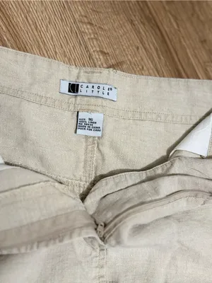Vintage‎ 90s Carole Little Linen Maxi Skirt Sailor Button A-Line Natural Sz 16 thumbnail 4