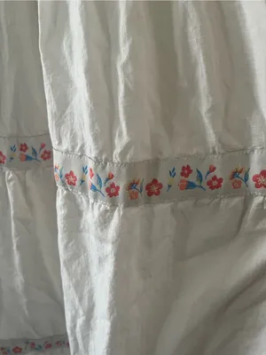 Rachel Zoe White 100% Cotton Tiered Maxi Dress 4 Floral Embroidered Cottagecore thumbnail 4