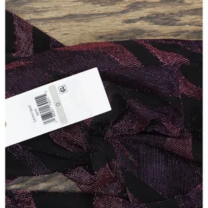 NWT Siena Womens V Neck Metallic Side-Twist Long-Sleeve Dress Purple Multi 0 thumbnail 8
