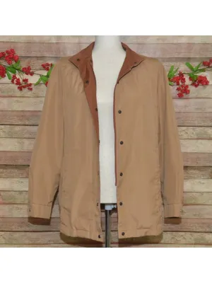 VTG London Fog Jacket Womens 10 Tan Brown Hooded Rain Coat Weatherwear Zip Liner thumbnail 10