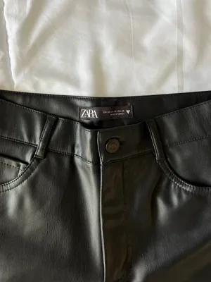 ZARA Faux Leather Straight Leg Pants thumbnail 3
