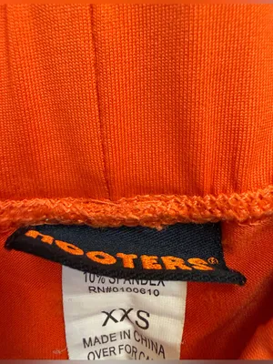 Vintage Hooters Uniform Running Shorts Women's Double Extra Small XXS Orange thumbnail 3