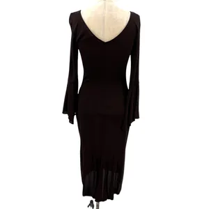 Diane von Furstenberg Vintage Brown Bell Sleeve Sheath‎ Dress Y2K Size 12 thumbnail 8