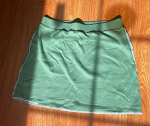 NWT PAC Cares Green Seamed Mini Skirt Ribbed thumbnail 1