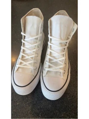 CONVERSE Chuck Taylor Lift Platform Sneakers Womens 8 White High Top thumbnail 5