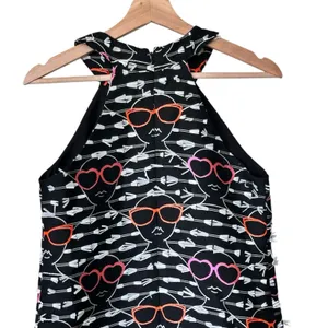 Hutch Dress Women Small Black White novelty print Sunglasses Shift halter Dress thumbnail 7