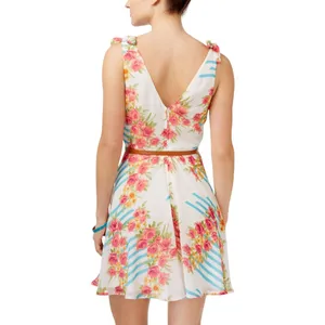 NWT City Studio Belted Floral-Print Fit & Flare Dress 3810-0025 Blue Multi 1 thumbnail 2