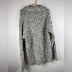 Tey Art Inc Gray‎ Cardigan XL Alpaca Wool Blend Fuzzy Sweater Handmade in Peru thumbnail 8
