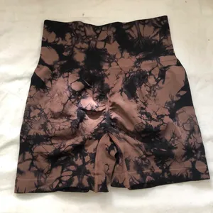 Brown black tie-dye ruched exercise ports active gym stretch high waist shorts Leggings Wide band- M Never worn thumbnail 2