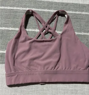 Iuga Womens Medium‎ Mauve Strappy Crisscross Back Sports Bra Yoga Activewear Top thumbnail 1