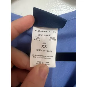 Cherokee Workwear Blue Snap Button Up Scrub Top Woman’s Size XS thumbnail 4