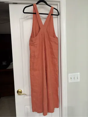 Rhythm V-Neck Button Front Wide-Leg Jumpsuit in Terracotta thumbnail 6