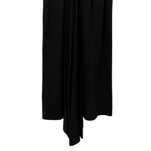 Vintage Kathleen Inc Dress Womens Size Medium Black Maxi Sheath Ruched Pleated thumbnail 11