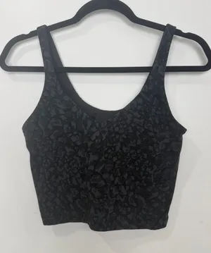 lululemon athletica Black Textured Cropped Tank thumbnail 1