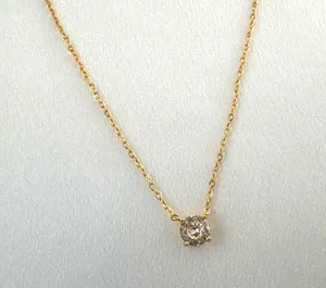 Adjustable Chain CZ Cubic Zirconia Pendant Necklace for Women thumbnail 2
