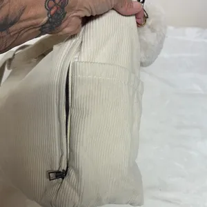 Elegant Cream Corduroy Women's Tote Bag thumbnail 5