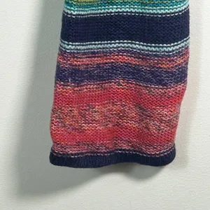 Rocket Candy Vintage Rainbow Striped Beaded Turtleneck Cropped Sweater Large thumbnail 11