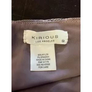 Kirious Blouse Womens Medium Purple Lace Square Neck Long Sleeve Cropped Top thumbnail 6