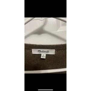 Madewell Ryder Cardigan Sweater Dark Olive/Army Green in color XS but oversized thumbnail 2