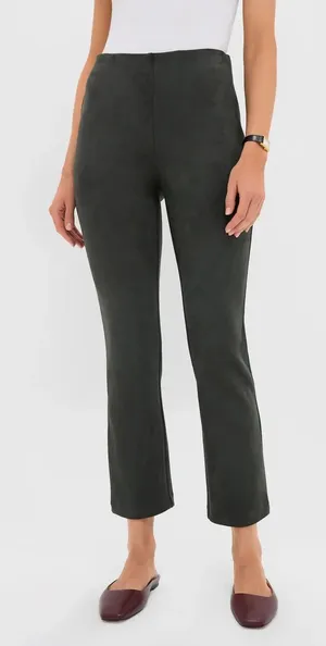 Tuckernuck Deep Olive Green Suede Ashford Kick Flare Pants Size XS‎ thumbnail 1