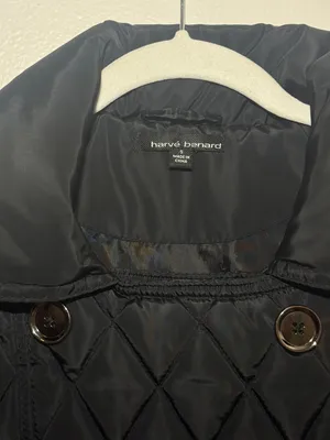 Harve Benard Black Quilted Double-Breasted Pea Coat thumbnail 3
