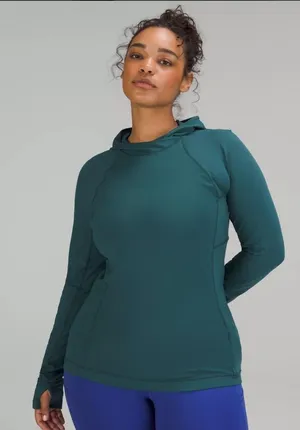 Lululemon it’s Rulu Teal Green Blue Long Sleeve Hooded‎ Top Shirt 12 thumbnail 1