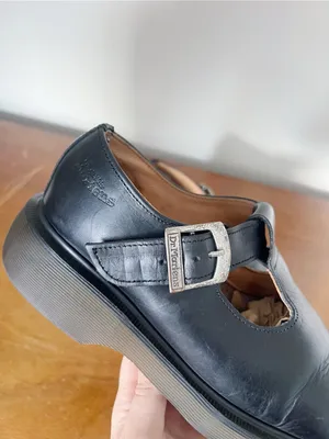 Dr Martens • vintage t-strap mary janes 8334 leather chunky black lug sole MIE thumbnail 5