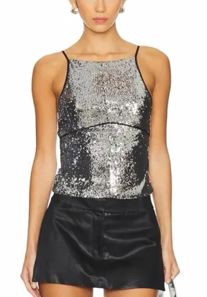 Free People Sequin Top Tank thumbnail 1