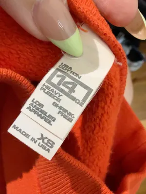 Los Angeles Apparel Heavy Fleece Crewneck Sweatshirt Red XS thumbnail 3