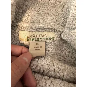 Natural Reflections Women Sz XL, Fleece Zip Up Jacket Beige Oatmeal thumbnail 7
