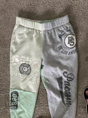 Pac Sun Colorblock Joggers in Mint Green and Light Gray thumbnail 2