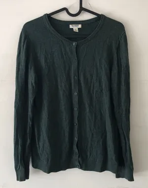 Vintage Old Navy Forest Green Cardigan Sweater Medium thumbnail 1