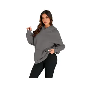 NWT Gray‎ Oversized Fleece Pullover Hoodie XS thumbnail 2