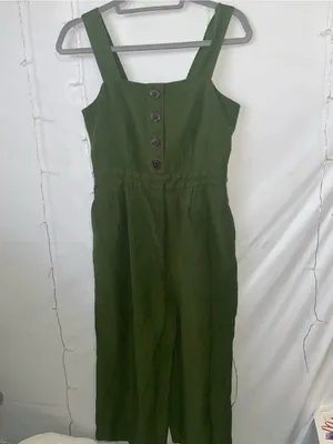 Ann Taylor Olive Green Button-Front Kids One-Piece Bodysuit thumbnail 2