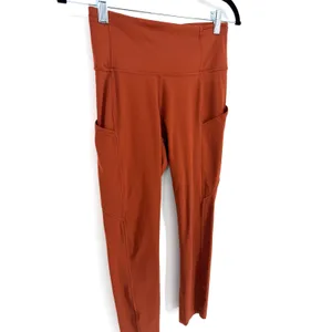 Lululemon Fast and Free High-Rise Crop 23" Size 6 Leggings Dark Terracotta thumbnail 4